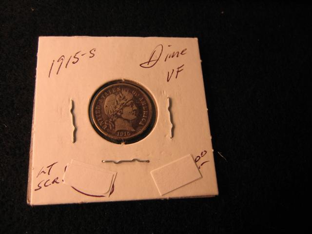 1915-s Barber Dime Obverse